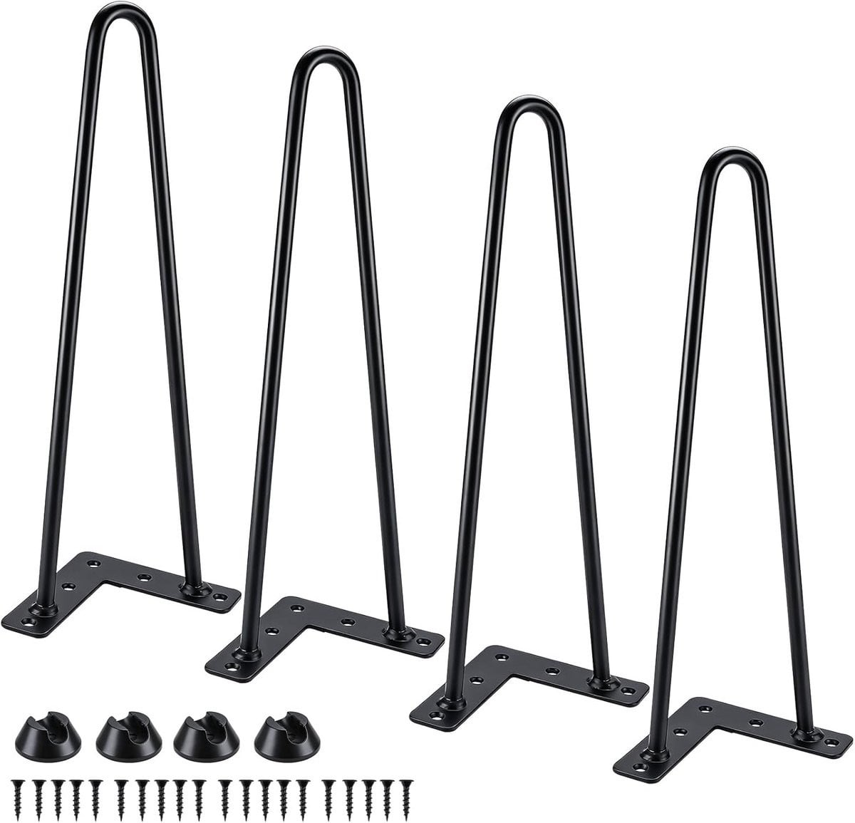 Set van 4 zwarte metalen haarspeld tafelpoten van 35 cm voor DIY meubels
