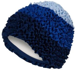Badmössa Frill swim cap marinblå/blå/ljusblå - Fashy