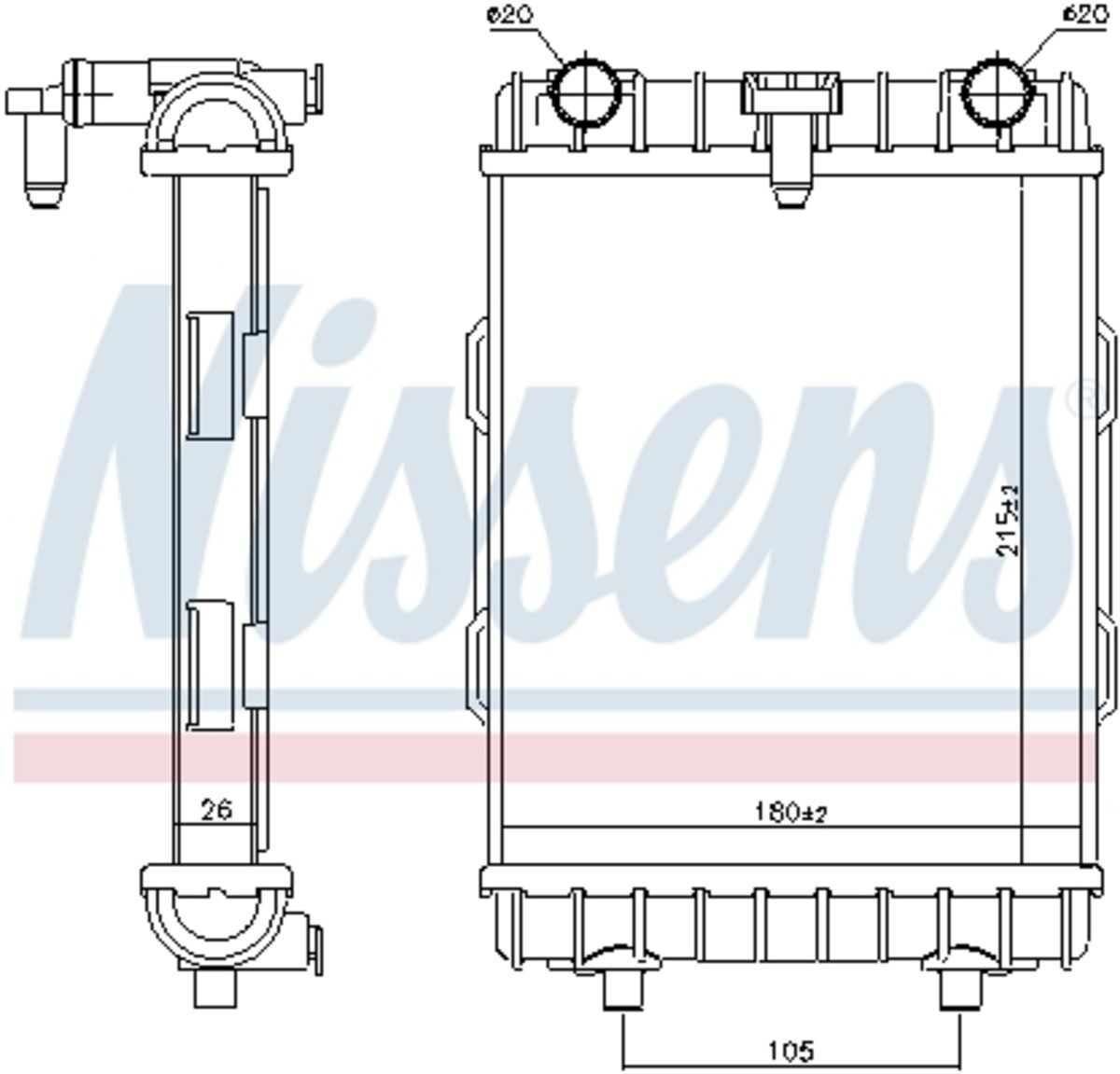 Kühler, Motorkühlung NISSENS 606645