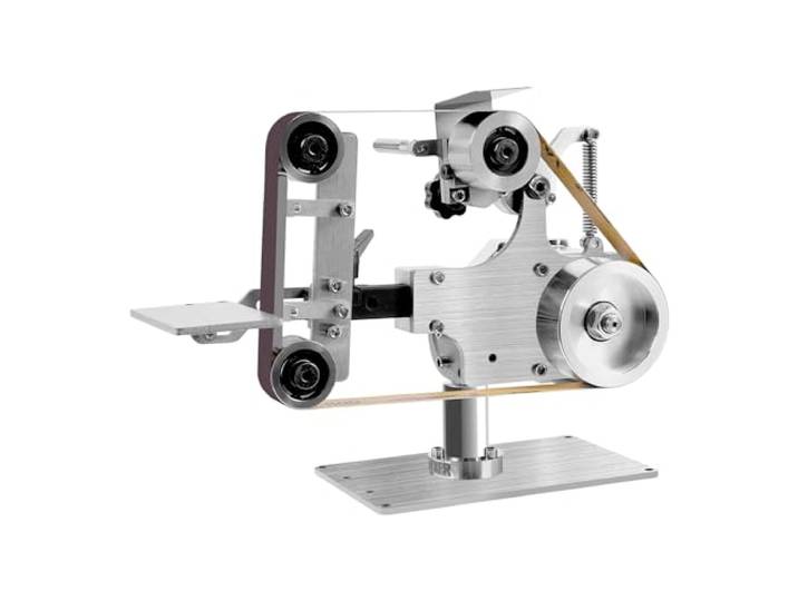 Bandschleifmaschine, 220V 550W Elektrische Bandschleifer Desktop Schleifmaschine Tellerschleifer Polierer Messerschleifer mit Bürstenlosem Motor für DIY Holzbearbeitung Metall Polieren Messer EU Stock