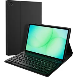 Accezz Bluetooth-Tastatur Bücherregal (DE, Samsung Galaxy Tab A11+), Tablet Tastatur, Schwarz