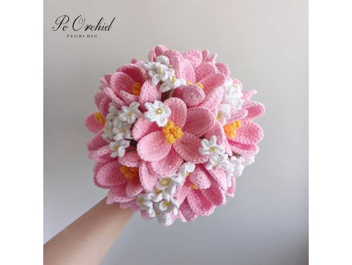 Peorchidée rose vif Crochet luxe Bouquet de mariage Da Sposa 2026 tendance à la main Unique fleurs mariée main Bouquet