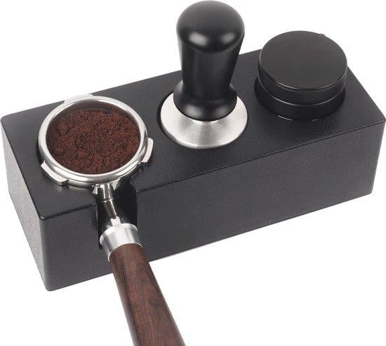 Antislip-tamper voor espresso, zwart, geschikt voor filters van 54 mm en 58 mm