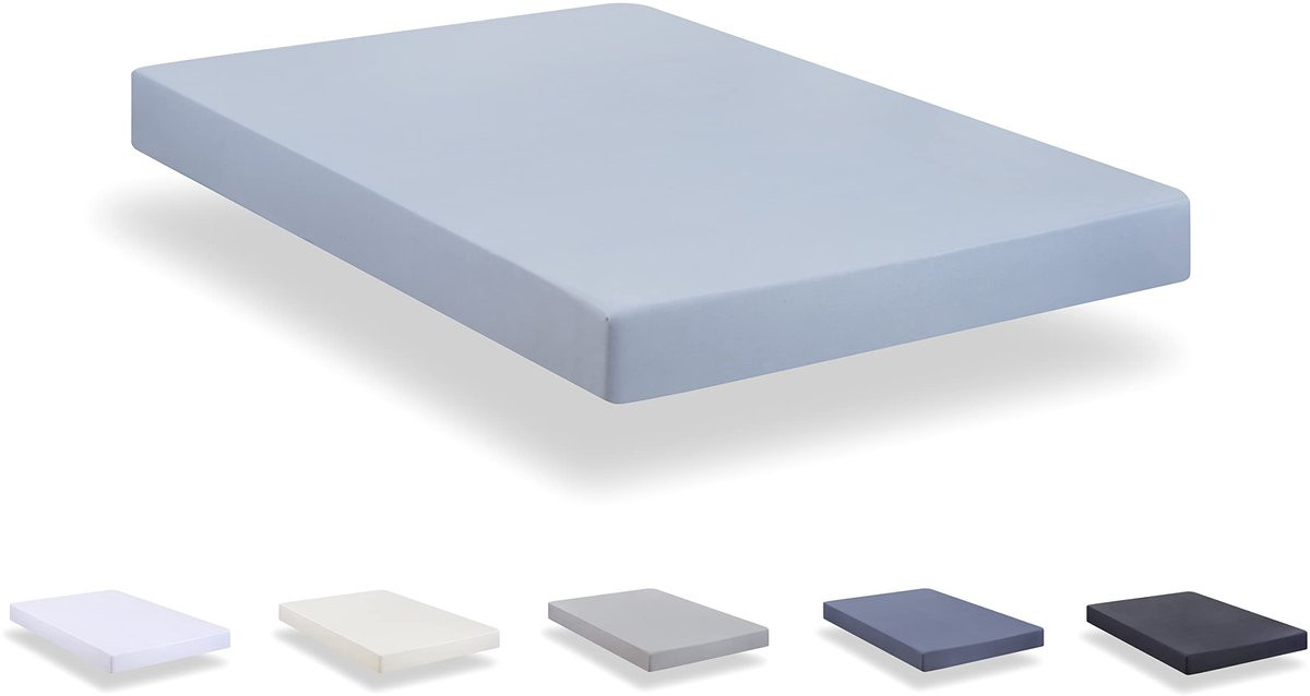 Ibenzoa Extra Zacht Lichtblauw Hoeslaken van Geborstelde Microvezel voor 180 x 190/200 cm