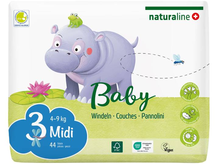 Naturaline Cosmetics Naturaline Baby Grösse 3 Midi 44 Windeln