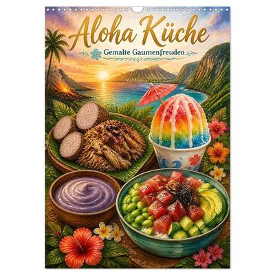 Aloha Küche - Gemalte Gaumenfreuden (Wandkalender 2027 DIN A3 hoch), CALVENDO Monatskalender