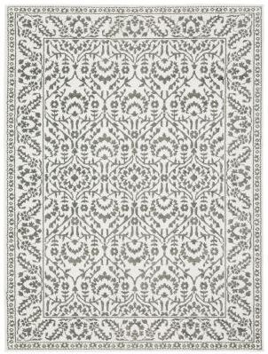 Style Haven Marciana Two-Tone Botanical Grey/ White Power Loom Rug.