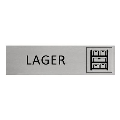 CombiCraft Aluminium Türschild Lagerschrank 165x45mm mit 3M-Tape zur Befestigung, einfache Kennzeichnung von Räumen und Bereichen