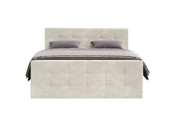 Chilly. Möbel Design Bett Modena - Komfort Boxspringbett mit gesteppter Optik, Matratze und Topper - 140x200 cm - Monte Beige