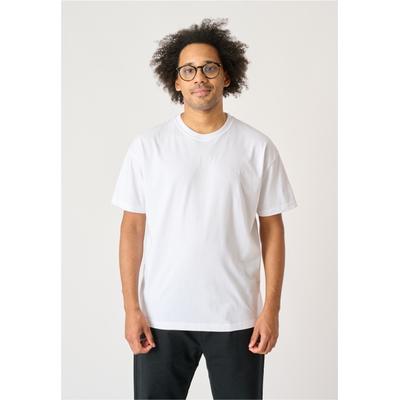 T-Shirt CLEPTOMANICX "Ligull Oversize", Herren, Gr. L, weiß, 100% Baumwolle, bestickt, normal, Rundhals, Shirts T-Shirt, in lockerem Schnitt