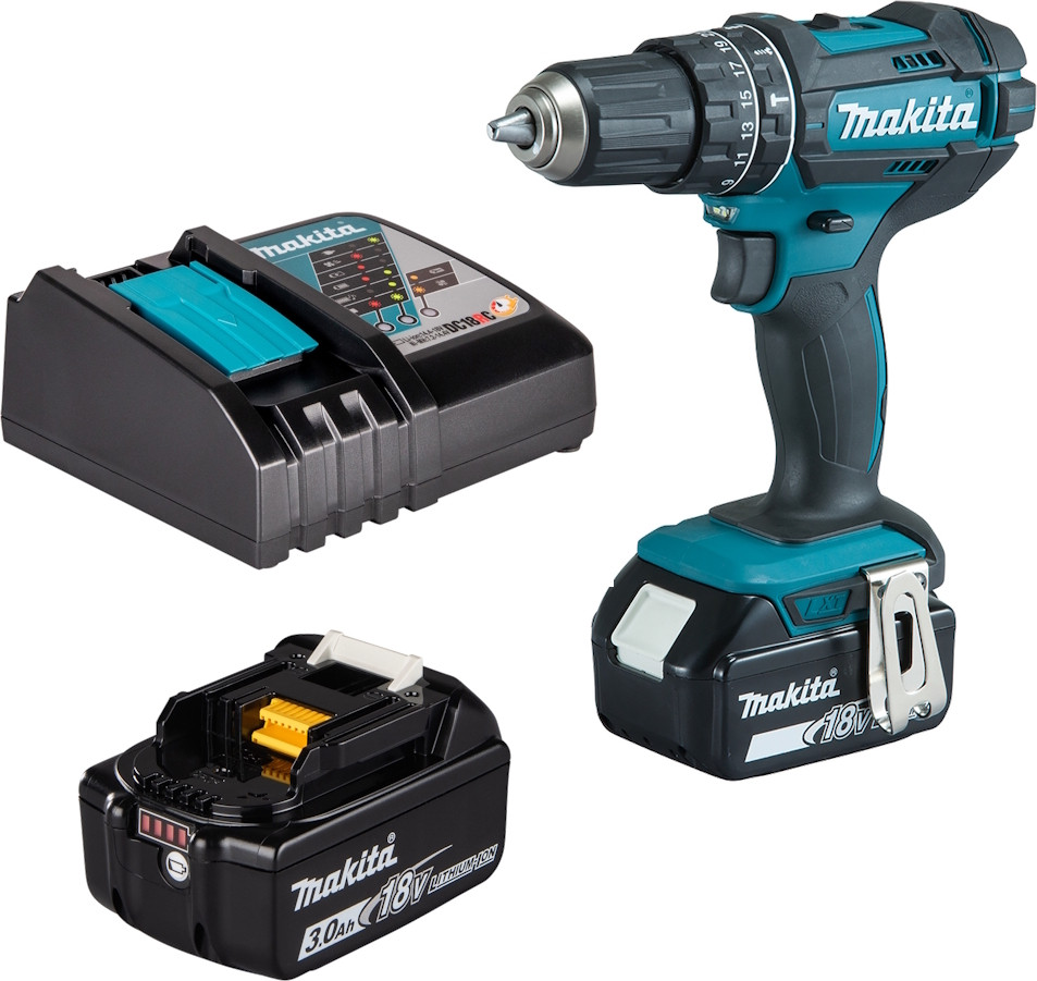 Makita DHP482RFE Akku-slagboorschroefmachine met 2x 3.0Ah 18V accu's
