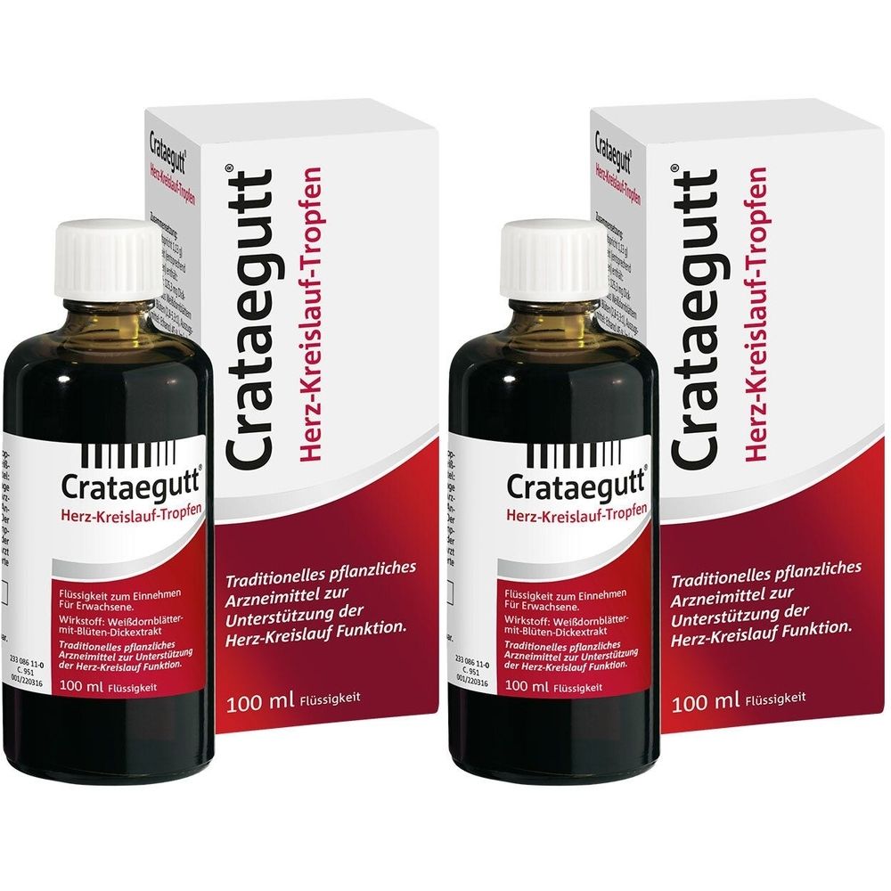 Crataegutt Herz-Kreislauf-Tropfen 2x 2x100 ml Flüssigkeit zum Einnehmen