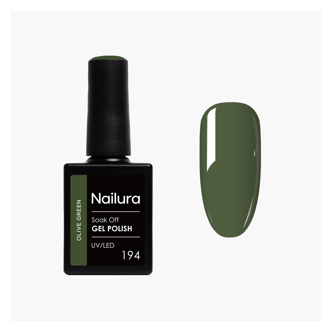 Nailura - Gel Polish 194 - Olive Green - 10 ml (Olive Green) (70213)