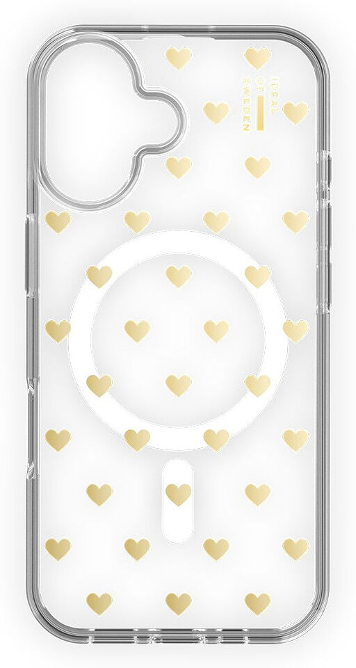 iPhone 16 iDeal Of Sweden Clear Case - MagSafe Kompatibel - Golden Hearts