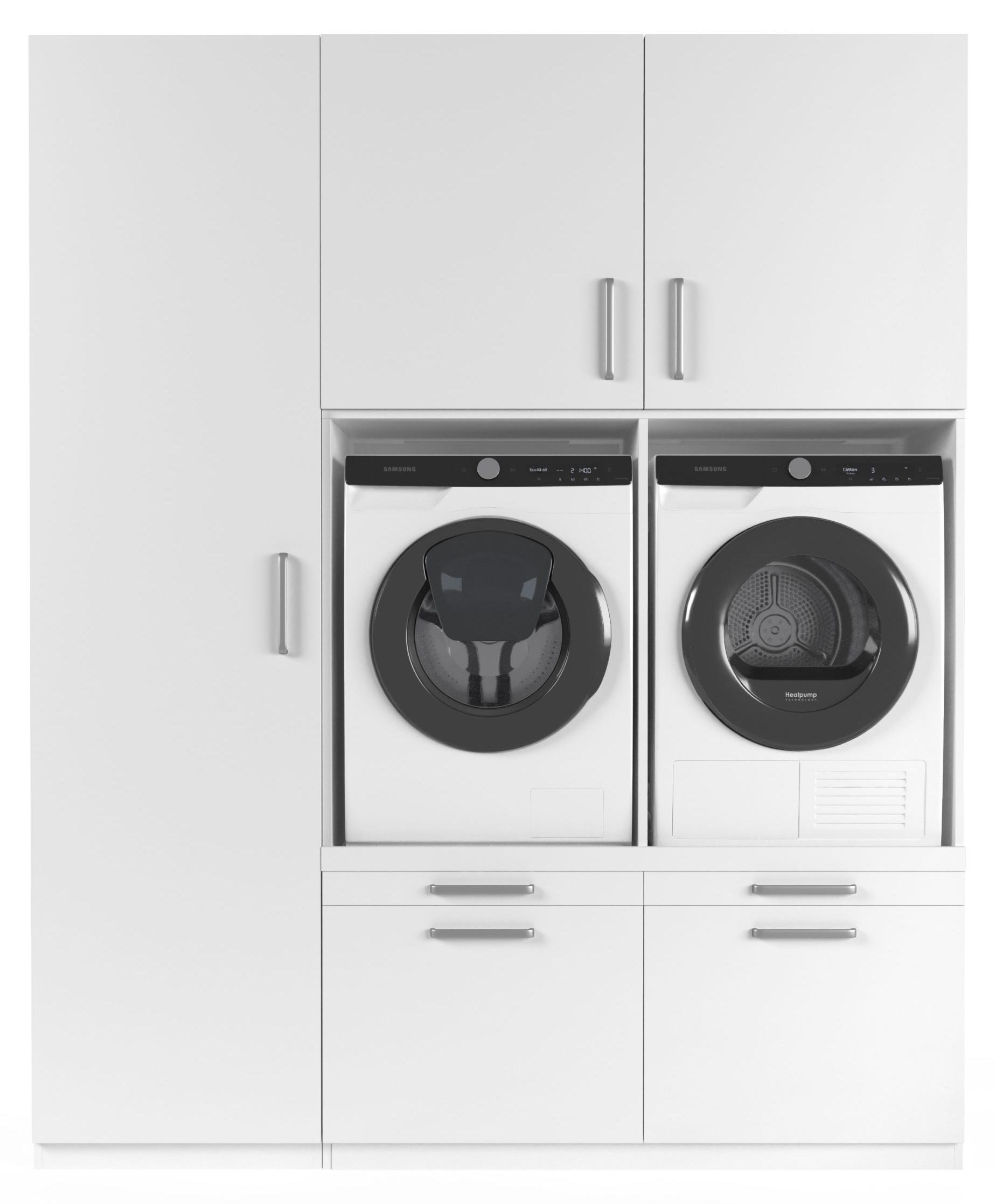Wasophoogte Waschmaschinen schrank Stockholm - waschmaschinen untergestell - waschmaschinen podest - 700(T)*1930(B)*2350(H) mm - Weiß