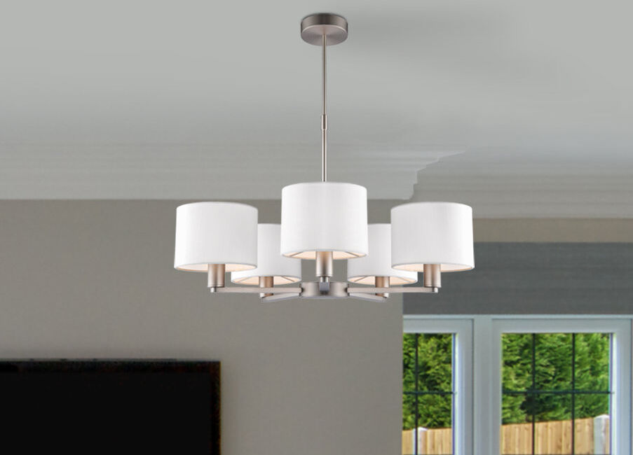 Zipcode Design Katrina 5 - Light Shaded Chandelier Matte Nickel 33.3cm H X 57cm W X 57cm D