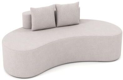 Costway Upholstered Curved Sofa with 2 Cozy Pillows-Gray
