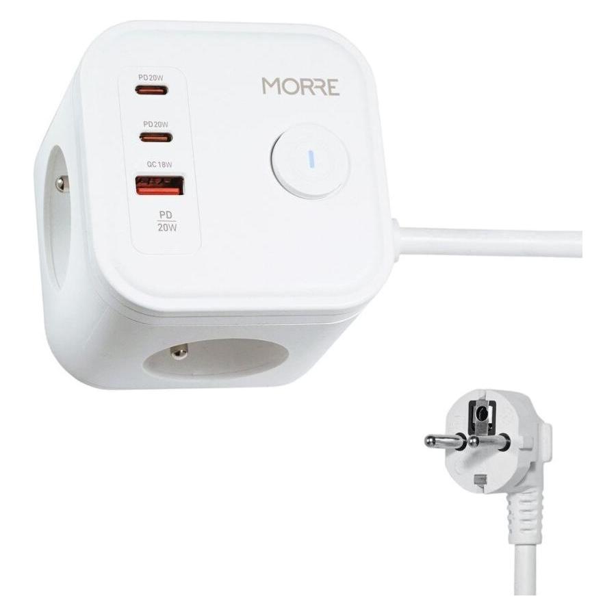 Tiross Netzwerkverlängerung CUBE 3G 2xUSB-C weiss MORRE M404 (3x, USB-C, 1.50 m) (OTHER)