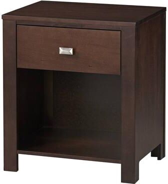 Benzara Wooden Nightstand with One Drawer and One Shelf, Brown