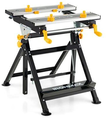 Costway Folding Work Table with Tiltable Platform and 7-level Adjustable Height-Black