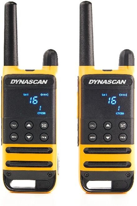 Dynascan P19 Paire de talkies-walkies PMR446 avec haute résistance et fonction mains-libres, idéaux pour échanger librement sur de longues distances.