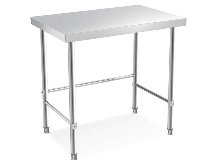 Table travail inox 36x24x35in préparation commerciale base ouverte restaurant argent