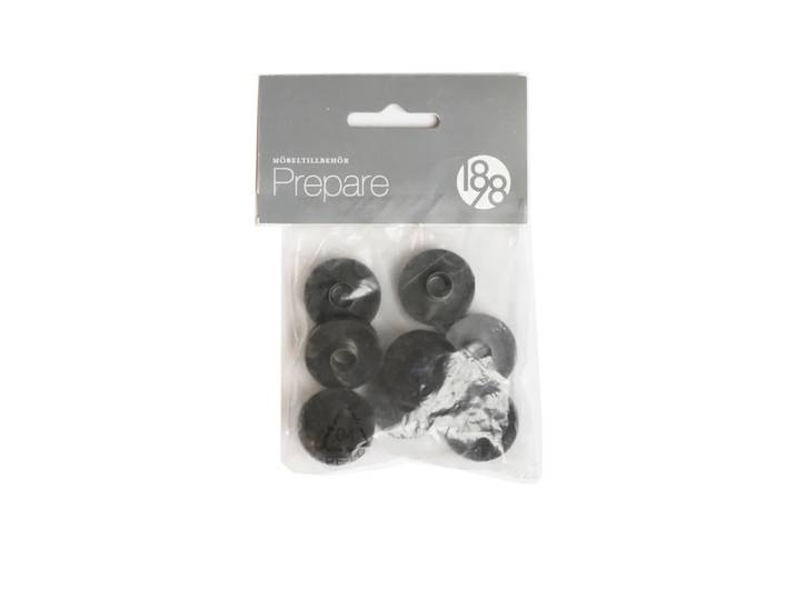 1898 Patin pour meuble Prepare noir, patins de protection plastique feutre 26 mm, 8 pcs