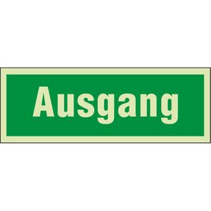 Abtec Hinweisschild Kunststoff, 29,7 x 10,5 cm, nachleuchtend, Ausgang