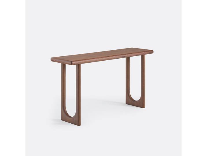 LA REDOUTE Console avec plateau plaqué noyer, largeur 140 cm, Douve Marron Noyer