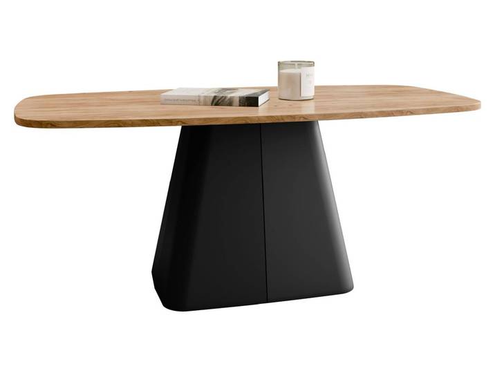 MIRJAN24 Couchtisch Noa, Wohnzimmer Kaffeetisch, Basis aus Stahl (Farbe: Schwarz / Eiche Craft Gold)