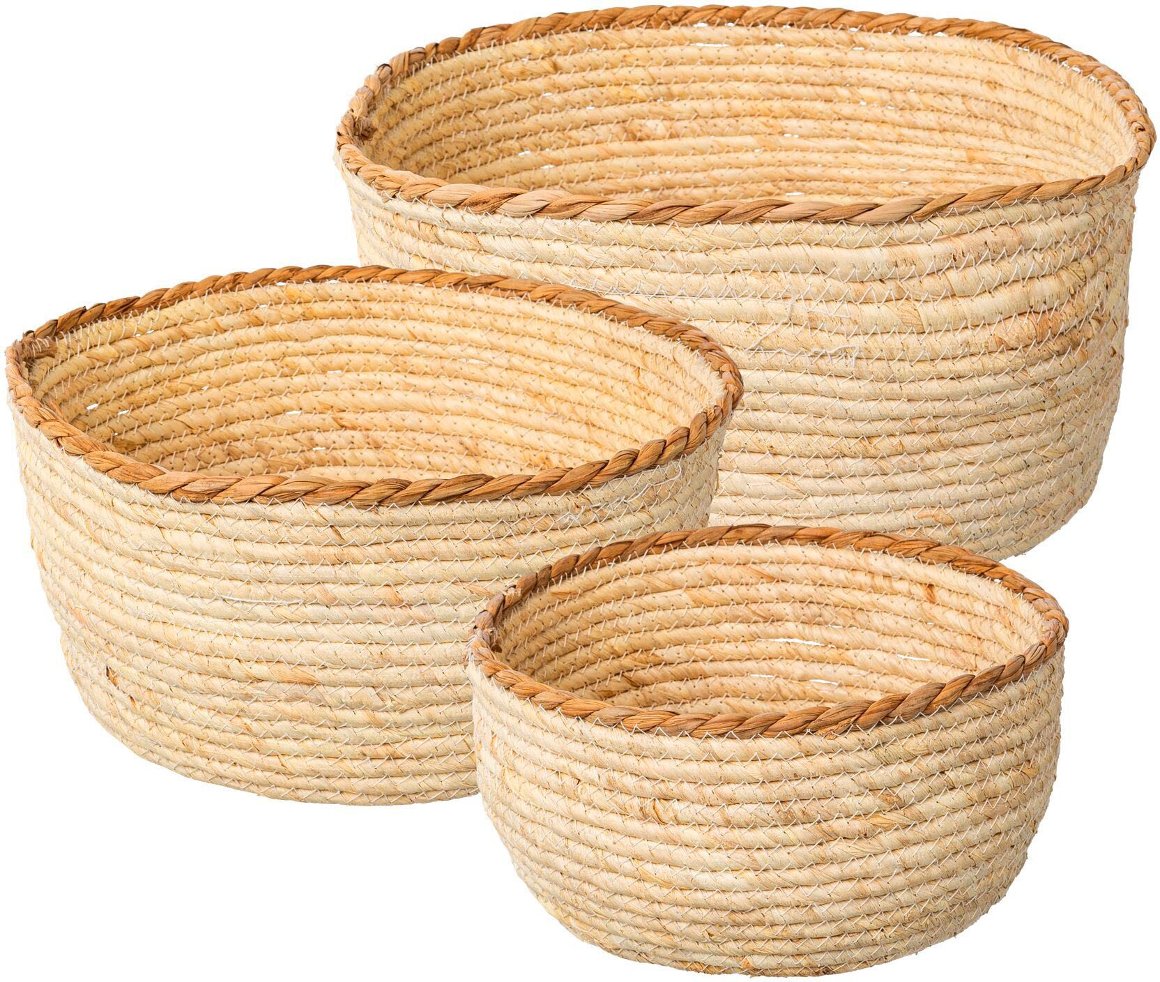 Dekoschale CREATIV HOME "Schale", beige (natur), Ø:25cm, Dekoschalen, Dekoschale natur Ø 25cm