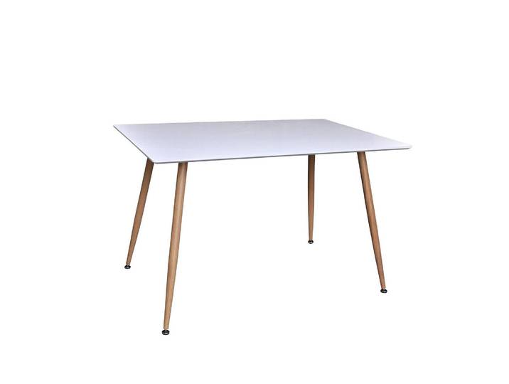 Esstisch VENTURE HOME Polar, runder Esstisch in Eichenholz-Optik, modern, Ø 90 cm , weiss (75, weiß), B:75cm H:75cm T:75cm, Tische, Esstisch, Esszimmertisch, MDF, Stahlbeine, kompakt, modern, vielseitig