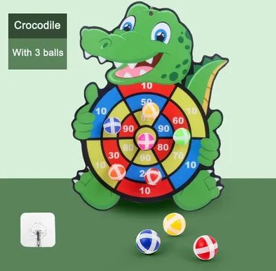 Tiny Tots Teens Trends Sticky Ball Dart Board, Kids Toy For Indoor Sports, Montessori Educational Games For Children, Baby Toy Gift crocodile With 3 Ball