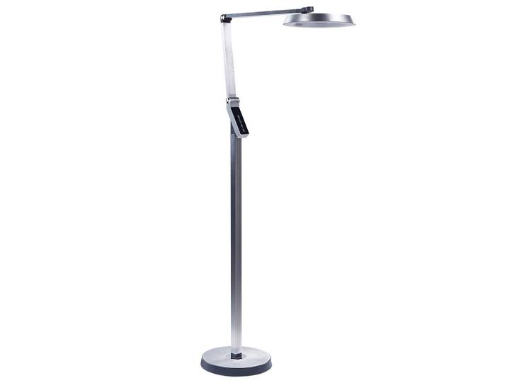 Beliani Stehleuchte Carina 27/63/170 cm, Silberfarben, Kunststoff, LED integrated, 27x170x27 cm, Lampen & Leuchten, Innenbeleuchtung, Stehlampen
