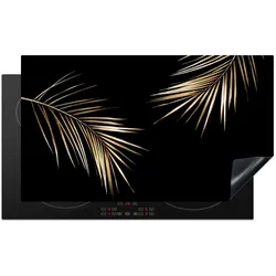 HERDABDECKPLATTE Blätter - Pflanzen - Gold - Schwarz - Luxus Induktionsschutz 91.2x52 cm