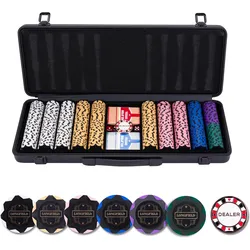 Longfield Pokerset im schwarzen Koffer mit 500 Chips ohne Wertaufdruck (14 Gramm)