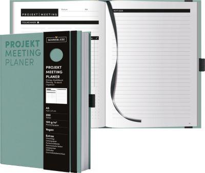 Korsch Projekt- und Meetingplaner, DIN A5, 200 Seiten, FSC-Papier, Leinenstruktur, Farbschnittkante, Gummiband & Stiftehalter, salbei