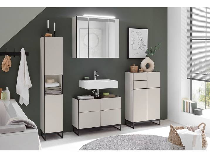 Meuble sous-vasque 80cm Beige/Cachemire