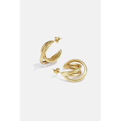 Paar Creolen ADELIA´S "LIVAYA", Damen, Gr. Damen, Edelstahl, gold (goldfarben), Ohrringe, Stylisch durch das verschlungene, mehrreihige Liniendesign