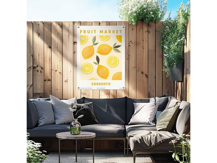 Poster extérieur Citrons PVC Jaune/Jaune 60 x 80 x 0cm