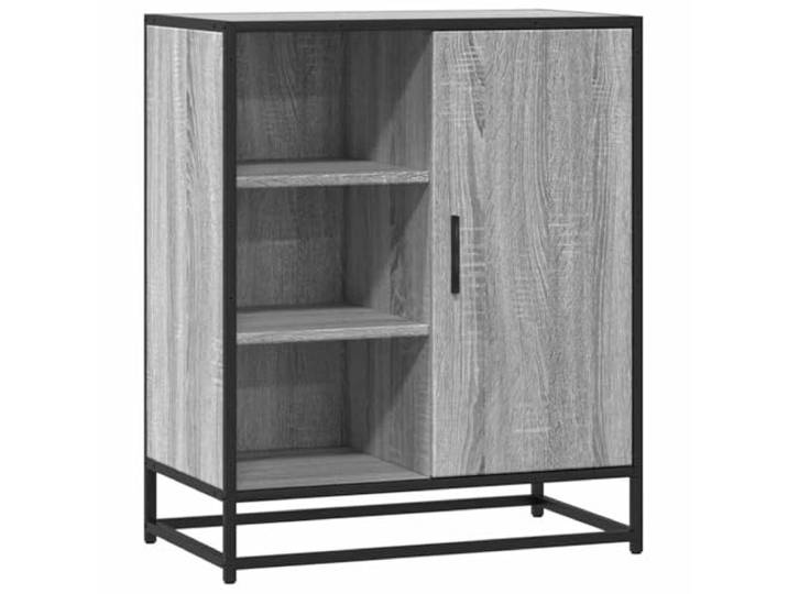 Kaorsrow Sideboard Grau Sonoma 62x35x76 cm Beistellschrank Kommode Kompakter Aufbewahrungsschrank mit Metallgestell und ergonomischen Griffen für Schlafzimmer, Flur und Büro.