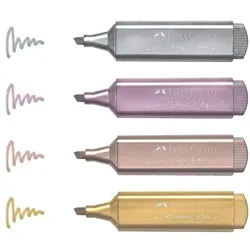 Faber-Castell 4er-Etui Textmarker »TL 46 Metallic« gold