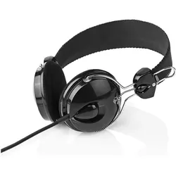 Nedis Kabelgebundener On-Ear-Kopfhörer USB-C Kabellänge: 1,10 m Schwarz (Kabelgebunden), Kopfhörer, Schwarz
