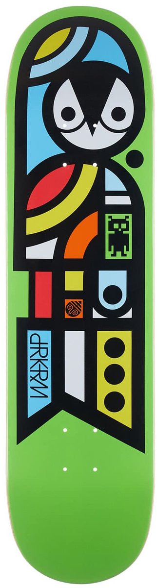 Skateboard-deck sculptuur groen - Unieke wanddecoratie voor skaters - B: 8,125 cm, L: 32 cm