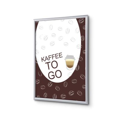 SHOWDOWN Displays Showdown Klapprahmen - DIN A1 - Komplett-Set - Kaffee To Go Deutsch - Braun/Silber