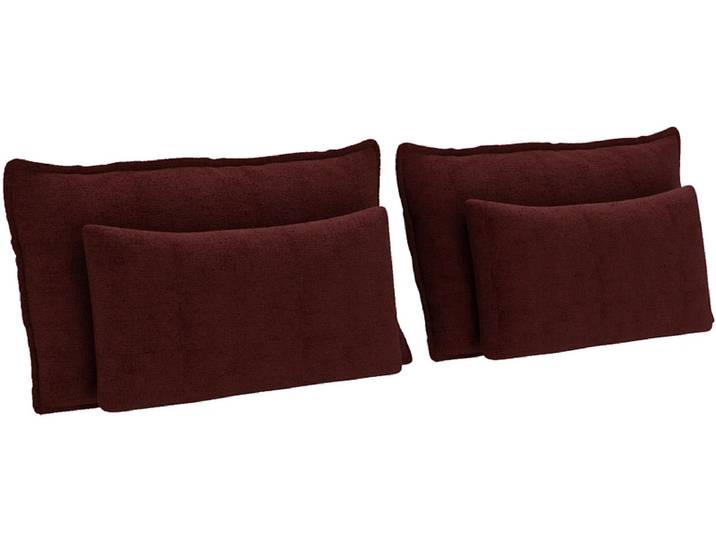 Set 4 Kissen SHADOW 30x65cm bordeau unifarben