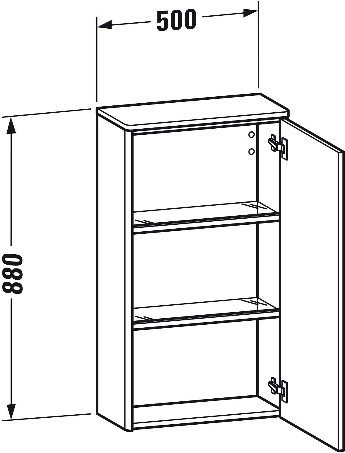Duravit XSquare Halbhochschrank wandhängend, Türanschlag rechts