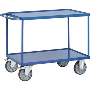 Fetra Tischwagen 2403W, aus Metall, mit 2 Etagen, Tragkraft 600kg, 1200 x 800mm