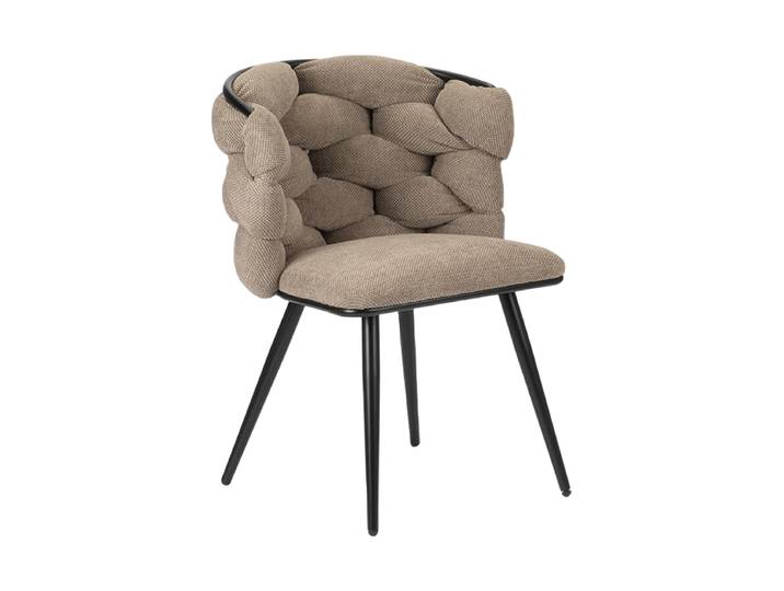 Designerstuhl „Rock“ mit Chenille Bezug - Beige Chenille Beige Global Interiors