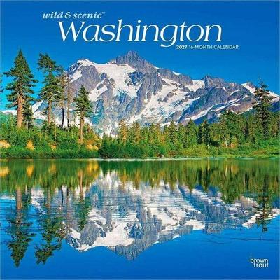 Washington Wild & Scenic 2027 12 X 24 Inch (Hanging) Monthly Square Wall Calendar Plastic-Free